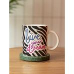Eylül Design Live Your Dream Yazılı Zebra Motivasyon Özel Tasarım Baskılı Kupa Bardak