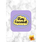 Eylül Design Stay Focused Motivasyon Temalı Ingilizce Özel Tasarım Renkli Baskılı Mdf Kare Bardak Altlığı