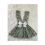 Eylülce Butik KIZ ÇOCUK MİNT YEŞİLİ ÇİÇEKLİ FIRFIR ASKILI SALOPET ELBİSE (%100 PAMUK KUMAŞTAN ÜRETİLMİŞTİR.)