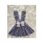 Eylülce Butik KIZ ÇOCUK MOR ÇİÇEKLİ FİYONKLU FIRFIR ASKILI SALOPET ELBİSE (%100 PAMUK KUMAŞTAN ÜRETİLMİŞTİR.)
