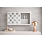 EyluX Modern Dekoratif Duvara Asılabilir Sigorta ve Modem Saklama Kutusu, Ahşap, Beyaz, 25x35 cm, Derinlik 10 cm