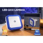 EyluX Shop Modern Sensörlü Mini LED Gece Lambası LED Spot Fotoselli Gece Lambası - Mavi