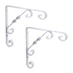 Eym 2 Adet Burgulu 20 x 20 cm Dekoratif Raf Altı Ayağı Konsol Beyaz