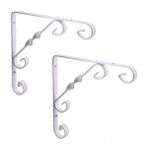 Eym 2 Adet Burgulu 20 x 25 cm Dekoratif Raf Altı Ayağı Konsol Beyaz
