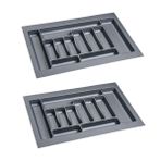 EYM 2 Adet Çekmece İçi Kaşıklık 75 x 49 cm Gri Mutfak Çekmece Düzenleyici
