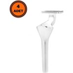 Eym 4 Adet Elmas Lüx Metal Ayak 16 cm Krom Mobilya Koltuk Ayağı