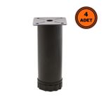 EYM 4 Adet Mobilya Ayağı Metal 10 Cm Ayarlı 42 Mm Mat Siyah Ayak