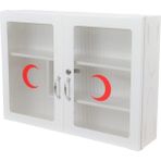 Eym Akşan Şeffaf Çift Kapaklı Kilitli Metal Ilk Yardım Ecza Dolabı Kod 421 - Beyaz