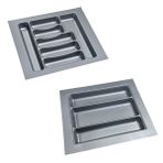 EYM Çekmece İçi Kaşıklık ve Kepçelik 2 li Set 42 x 49 cm Gri