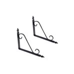 EYM Ferforje 22 X 30 Cm Dekoratif Raf Altı Ayağı Konsol Siyah 2 li Set