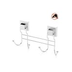 EYM Tekno Tel EF-252 Yapışkanlı Banyo 4 lü Askı Bornozluk Krom