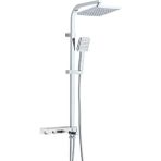 Eym Tema Rain Hill Tetra Sürgülü Banyo Duş Takımı Seti Paslanmaz Boru - Gri