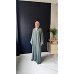 EYMAHCA İncili Abaya Zarif İnci Detaylı Şık Özel Gün Tesettür Elbise Mint Yeşili