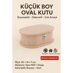 Eymen Hobi Küçük Boy Oval Ham Ahşap Kutu 20x13x7 cm | Boyanabilir Kapaklı Dekoratif Saklama Kutusu