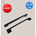 Eymen Köprü 5 ADET 160-192 mm Zamak Metal Siyah Dolap Çekmece Kulpları