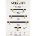 Eymen Meral Aksesuar 160MM Lüx Gold/siyah Kulp Mutfak Dolapları, Vestiyer, Şifonyer, Tv Ünitesi, Banyo Dolabı, Yatak Odası Takımları Rahatlıkla Kullanılabilir. Zarif Formu Sayesinde Hem Klasik Hem Modern Vidalar Dahil - Gold - Siyah