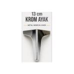 Eymen Meral Aksesuar Metal Krom 13CM Ayak Kanepe Ayağı ve Koltuk Dolap Vestiyer Komidin Şifonyer Baza Için Uyumludur (Vidalar Dahildir)