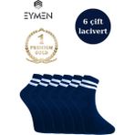 Eymen Socks 6'lı Ekonomik Kısa Kolej Çemberli Tenis Çorabı Lacivert - Erkek Kadın Için Uygun - 36 - 40