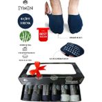 Eymen Socks 6'lı Kutulu Erkek Bambu Babet Çorap | Kaymaz Silikon Bantlı | Antrasit Gri Lacivert - Siyah - Gri - Lacivert - 40 - 44