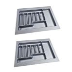 EYMEN YAPI 2 Adet Çekmece İçi Kaşıklık 62 X 49 Cm Gri Mutfak Çekmece Düzenleyici