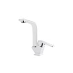 EYMEN YAPI Tema Kare Slim Kuğu Lavabo Bataryası, Krom, 304 Paslanmaz Çelik, 35 mm Kartuş