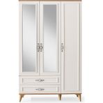 Eymense Alya 3 Kapaklı Aynalı Aytaşı Meşe Gardırop