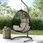 Eymense Deco Rattan Kahve Krem Salıncak