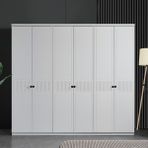 Eymense Focus 6 Kapılı Modern Gardırop MDF Malzeme 240 cm Genişlik - Beyaz