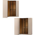 Eymense Lora Gardırop Çekmeceli Köşe Modüler Giyinme Odası Dolabı %100 MDF Bej