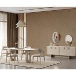 Eymense Modern Tasarımlı Yemek Odası Takımı MDF Malzemeden 208 cm Genişlikte