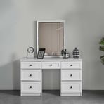 Eymense Stockholm Modern Aynalı Şifonyer MDF Malzeme 135 cm Genişlik 6 Çekmeceli Beyaz