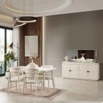 Eymense Vizyon Modern 4 Sandalyeli Açılır Masalı Yemek Odası Takımı - Krem