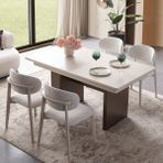 Eymense Zen 4 Sandalyeli Modern Yemek Masa Takımı - Krem