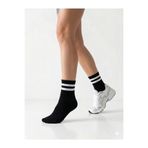 EymenSocks 6'lı Ekonomik Kısa Rahat Fitilli Kolej Çemberli Tenis Çorabı Siyah - Erkek Kadın Için Uygun