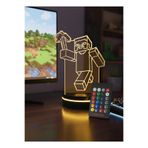 Eymi Design Minecraft Steve 3D LED Gece Lambası | Oyuncu Odası Dekoru | Rgb Işıklı Masa Lambası