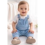 Eymir Giyim Tavşan Kulaklı Salopet Kız Erkek Bebek Çocuk 2'li Takım 6-9 Ay,9-12 Ay,12-18 Ay, 18-24 Ay - 6 - 9 Ay - Beyaz
