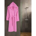 Eymir Home Collection Kapüşonlu Erkek/kadın Bornoz Yetişkin Unisex Pamuk - XL - Pembe