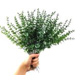 Eymobad 30 adet yapay okaliptüs yaprağı dekorasyon, 38 cm koyu yeşil yapay okaliptüs bitkisi yaprakları, okaliptüs yapay bitki dekorasyonu, çiçek aranjmanı, masa dekorasyonu, düğün için