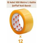 Eynel 12 Adet 100 Metre Hotmelt Koli Bandı Şeffaf Renkli, Güçlü Yapışkan, Kağıda Yapışır