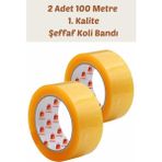 Eynel 2 Adet 100 Metre Hotmelt Koli Bandı Şeffaf Renkli, Güçlü Yapışkan, Kağıda Yapışır