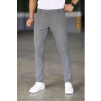 Eynel Erkek Okul Grisi Italyan Kesim Likralı Kumaş Pantolon Dar Kesim Boru Paça Spor Tarzı Klasik Pantalon