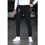 Eynel Erkek Siyah Italyan Kesim Likralı Kumaş Pantolon Dar Kesim Boru Paça Spor Tarzı Klasik Pantalon