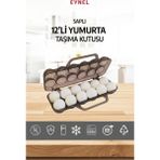 Eynel Saplı 12'li Yumurta Taşıma Kutusu, Plastik Buzdolabı Yumurtalığı Pikniklik Pratik Yumurta Taşıma - Şeffaf