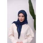 Eyşan İpek Degrade Desen Dijital Soft Eşarp - Lacivert - 100 x 100 cm