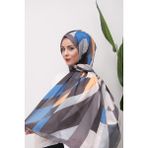 Eyşan İpek Elegance Geometrik Desenli Dijital Soft Şal - Çok Renkli