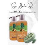 Eyüp Sabri Tuncer 2x600 ml Argan Yağlı Duş Jeli ve Yeşil Masaj Şampuan Fırçası