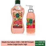 Eyüp Sabri Tuncer Amber Doğal Zeytinyağlı Köpük Sabun 1.5 LT+500 Ml x 4 Set