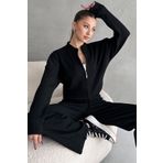 EYYE Siyah Kaşkorse Pantolon Bomber Ceket Kadın Alt Üst Takım