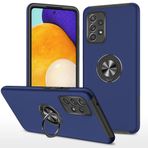 EYZUTAK Samsung Galaxy S22 Ultra 5G için Kılıf, 360 Derece Döndürme Manyetik Metal Parmak Yüzük Tutucu Mıknatıslı Araç Tutucu İç Silikon Kamera Korumalı Parlak Düşmeye Karşı Sert Kapak - Mavi