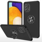 EYZUTAK Samsung Galaxy S22 Ultra 5G için Kılıf, 360 Derece Döndürme Manyetik Metal Parmak Yüzük Tutucu Mıknatıslı Araç Tutucu İç Silikon Kamera Korumalı Parlak Düşmeye Karşı Sert Kapak - Siyah